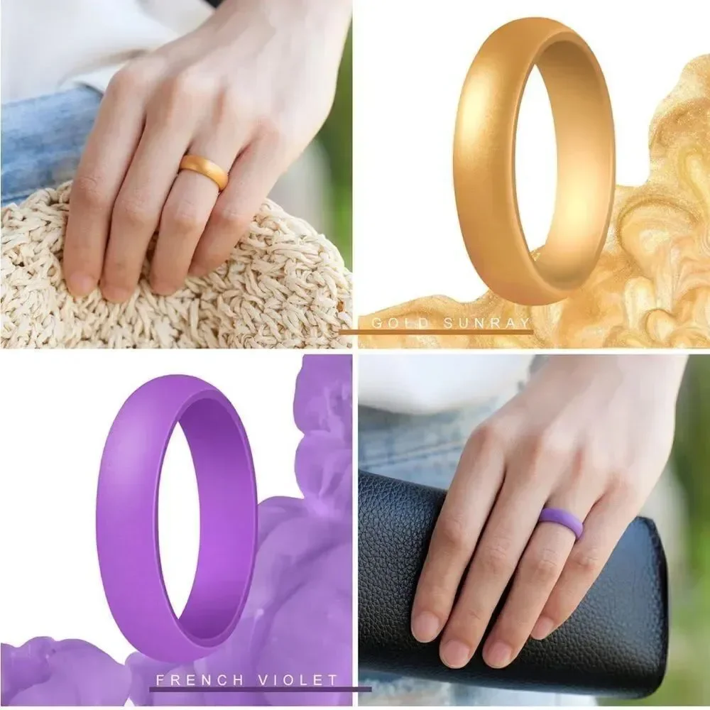 Silicone Wedding Bands Pack of 7